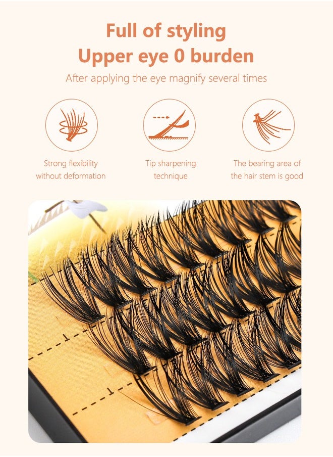 60 clusters of 40 false eyelashes, length 16mm, thickness 0.07, natural and soft, easy and quick grafting by yourself, full of natural and thick shape