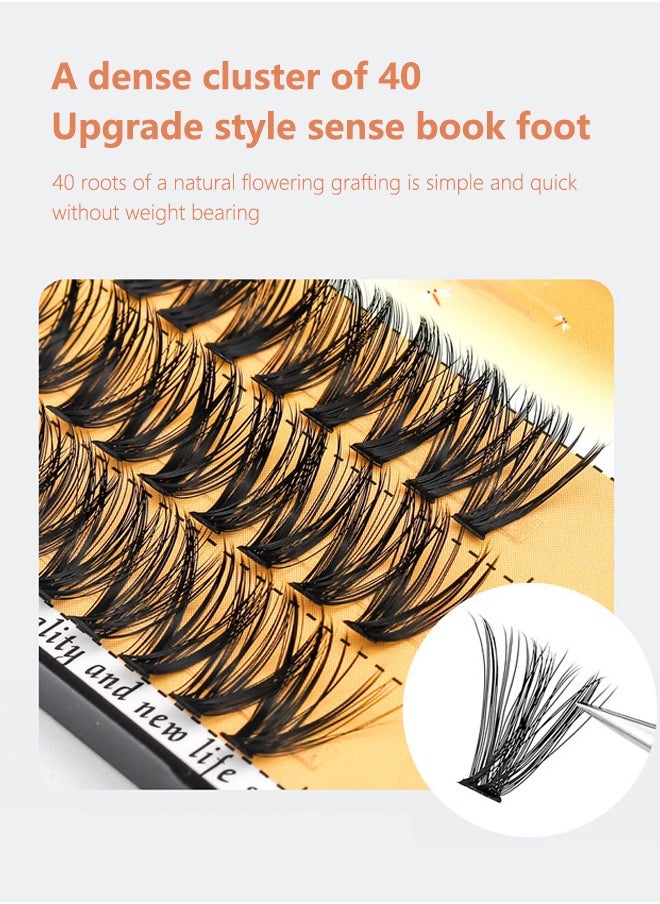 60 clusters of 40 false eyelashes, length 16mm, thickness 0.07, natural and soft, easy and quick grafting by yourself, full of natural and thick shape