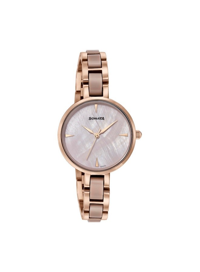 Sonata Quartz Analog Mother of Pearl Dial Two Toned Stainless Steel Strap Watch for Women - Image 2