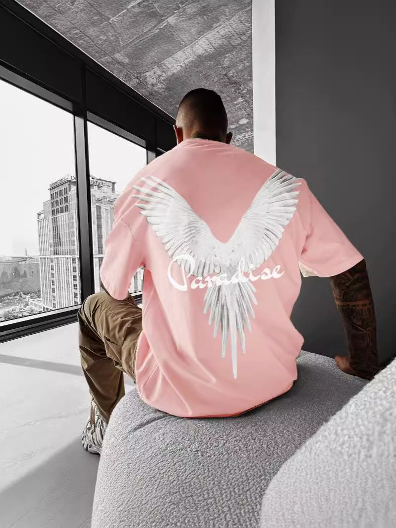 2024 Summer Men'S Casual Oversized Parrot Print T-Shirt Short-Sleeved Pure Cotton Trendy Print - Image 5