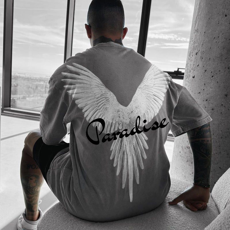 2024 Summer Men'S Casual Oversized Parrot Print T-Shirt Short-Sleeved Pure Cotton Trendy Print - Image 1