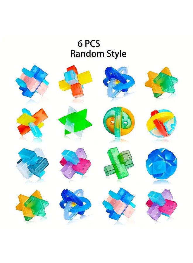 6 قطع لغز تحدي العقل قفل لوبان ألعاب الذكاء لعبة متشابكة مكافآت الفصل الدراسي - Image 1