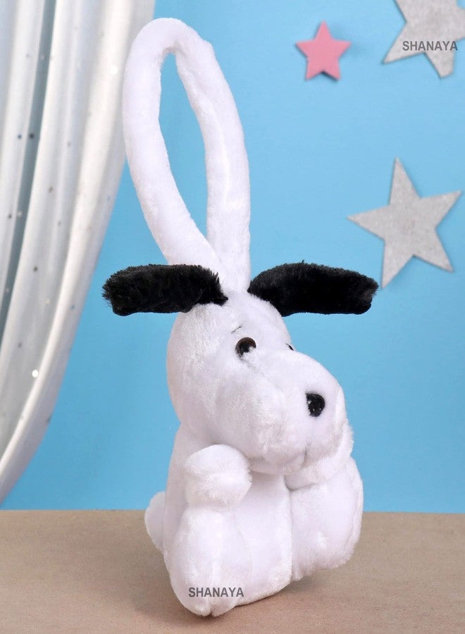 SHANAYA Hanging Soft Rattle Toys for Babies Girls Boys Car Seat Crib Cot Plush Short Fur Toy (White Dog) - Image 2
