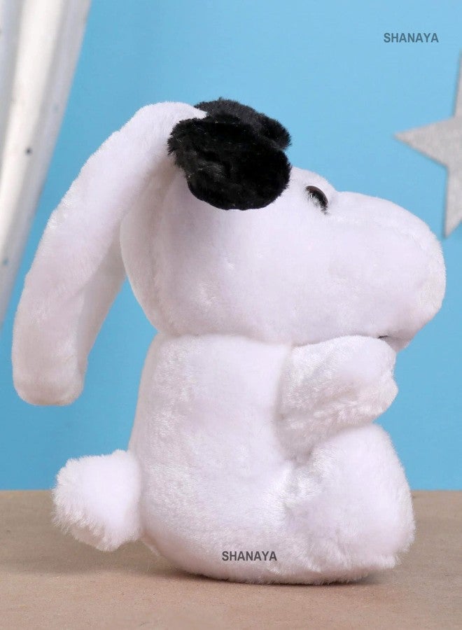 SHANAYA Hanging Soft Rattle Toys for Babies Girls Boys Car Seat Crib Cot Plush Short Fur Toy (White Dog) - Image 4