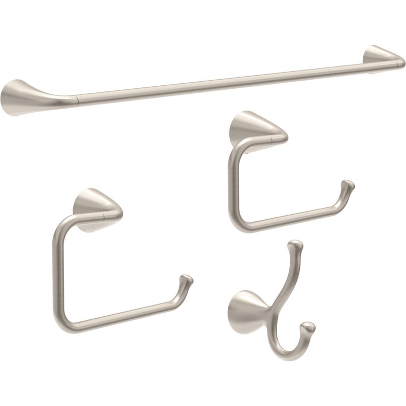 Delta Arvo (1-Pack) Hand Towel Holder SpotShield Brushed Nickel Towel Racks for Bathroom Wall Square Towel Ring Holder for Bath Towel Hanger for Kitchen, Bathroom Accessories ARV46-DN - Image 4