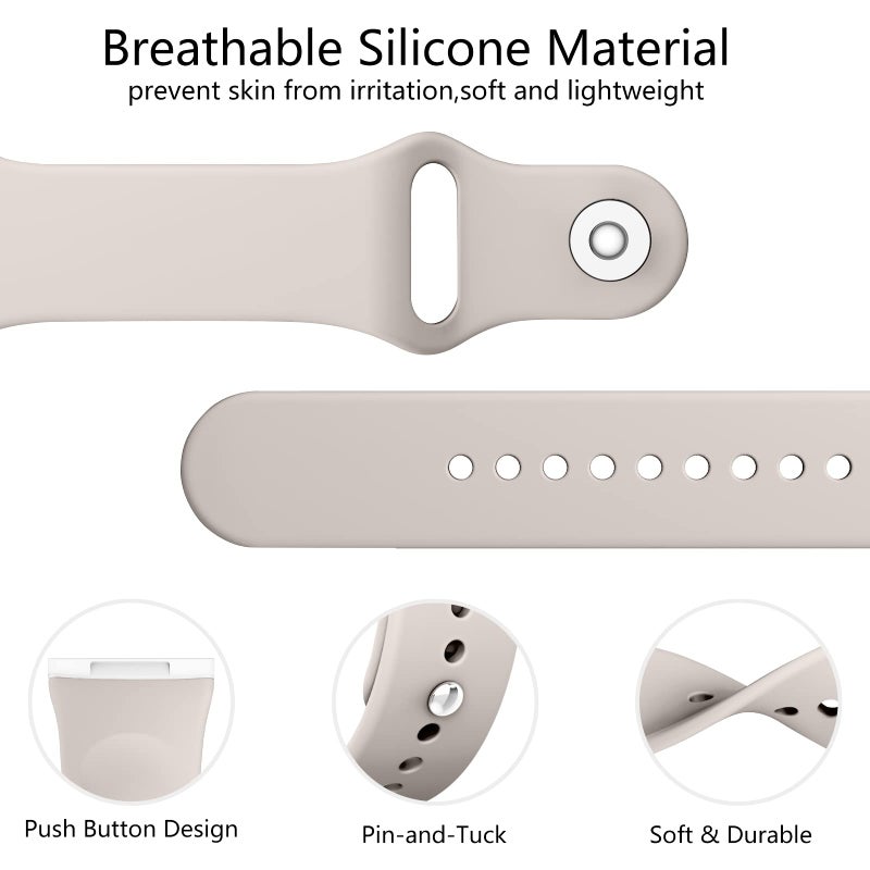 Vanjua حزام فانجوا متوافق مع فيتبيت سينس 2 / سينس، أحزمة فيتبيت فيرس 4 / فيرس 3 للنساء والرجال، حزام بديل ناعم من السيليكون لساعات فيتبيت سينس 2 / فيرس 4 الذكية (صغير، ضوء النجوم) - Image 4