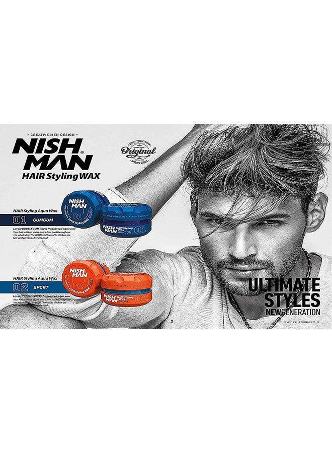 nishman Hair Styling Series (01 Gum Gum AQUA WAX, 150ml) - Image 5