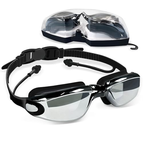 Airoads Shortsighted Swim Goggles Nearsighted Swimming Goggles Leakproof Anti Fog Swimming Goggles for Adult Men Women Youth (Black, -4.5) - Image 1