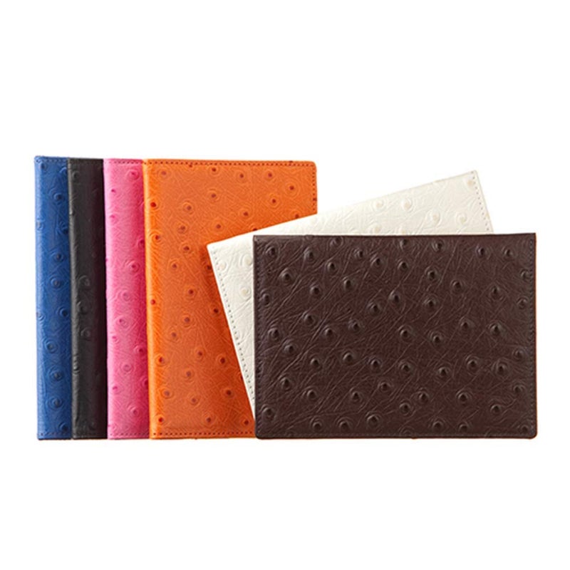 OROM PASSPORT HOLDER ostrich pattern leather travel wallet for men and women RFID blocking (brown) - Image 4