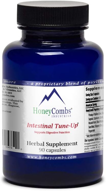 HoneyCombs Intestinal TuneUp  Herbal Bowel Detox and Natural Constipation Relief  Adults Herbal Laxatives Constipation Relief Intestinal Cleanse  Colon Cleanser 90 Capsules - Image 1