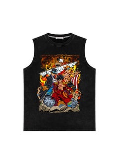 KUYING Summer One Piece Washed And Worn Vintage Vest  - Image 1