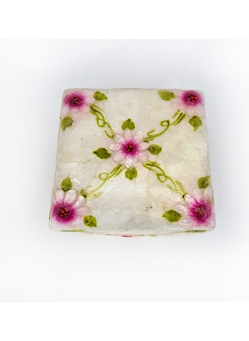 evinizdeki okyanus esintisi turkuaz hediyelik Ocean breeze turquoise gift in your home Medium Mother of Pearl Square-Violet Box 