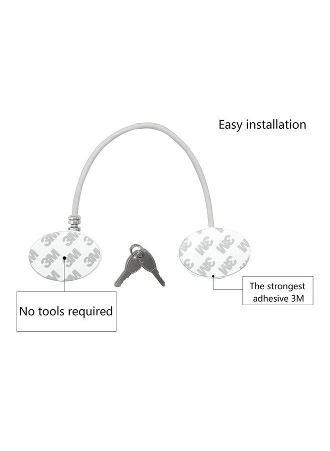 NIBEMINENT 2-Piece Refrigerator Door Locks With 4 Keys White  - Image 3