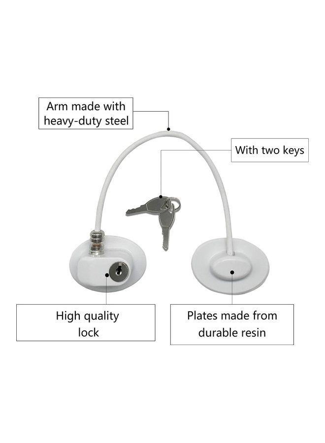 NIBEMINENT 2-Piece Refrigerator Door Locks With 4 Keys White  - Image 2