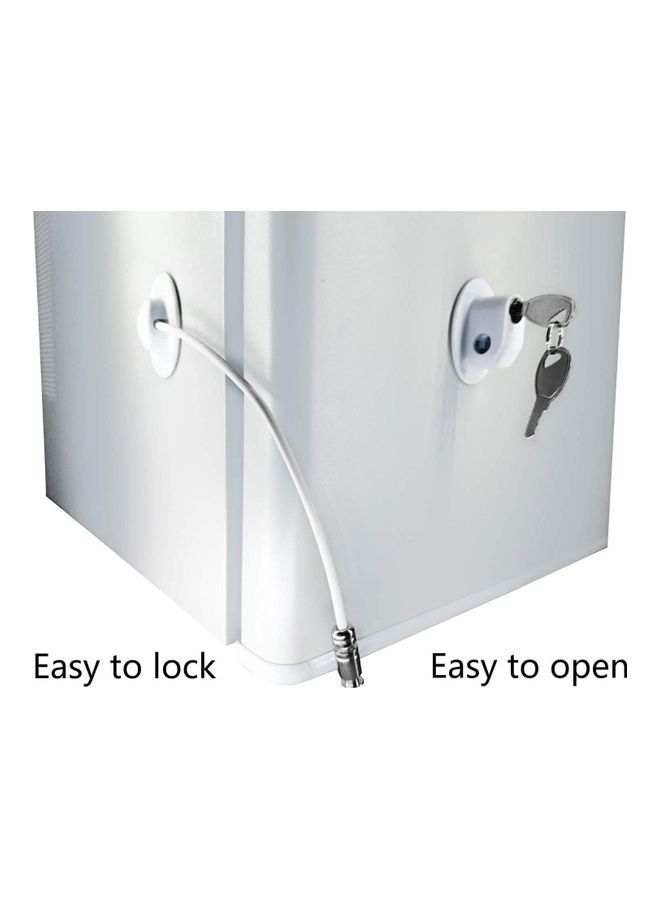 NIBEMINENT 2-Piece Refrigerator Door Locks With 4 Keys White  - Image 4
