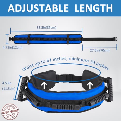 Jacobable Gait Belt for Seniors, Transfer Belt with 7 Nylon Padded Handles, FSA HSA Eligible, Medical Belt for Lifting Patients, Safety Gait Belt for Elderly Easy to Use Quick Release Buckle(Blue) - Image 2