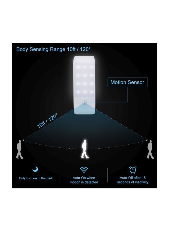 نيبمينينت ضوء LED مزود بجهاز استشعار للحركة يعمل بالأشعة تحت الحمراء أبيض 12.3x3.6x4.7سم - Image 4