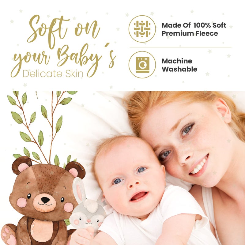 Paishanas Baby Monthly Milestone Blanket Woodland Boy Girl Gender Neutral Gift for Baby Shower Photo Blanket for Newborn Picture Wreath Included Soft Flannel Blanket - Image 4