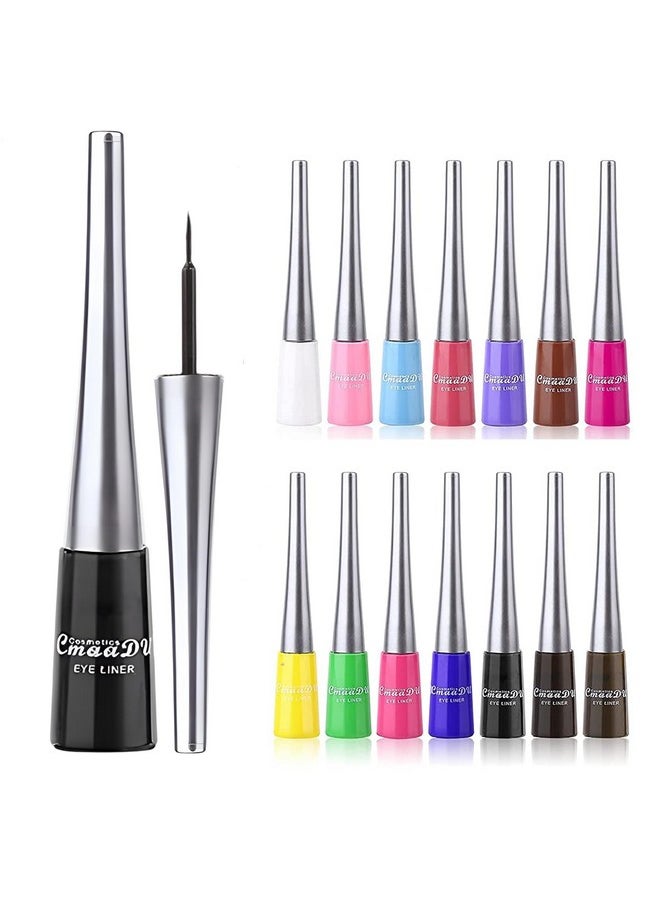 CHARMCODE CHARMCODE 14 Colored Eyeliners - Liquid Color Eyeliner Highly Pigmented - White Eyeliner - Liquid Liner Coloful Set - Vivid Matte Eye Makeup  - Image 1
