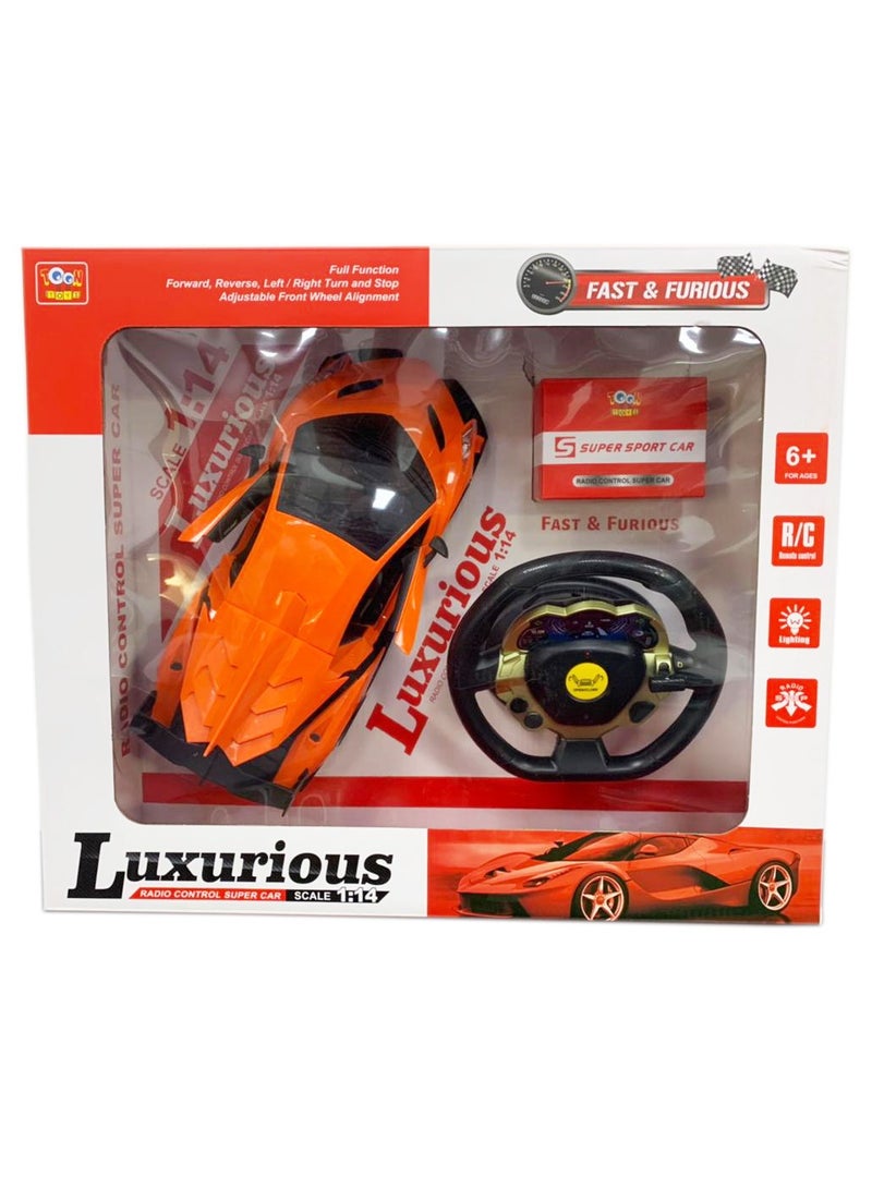 TOON TOYZ Luxurious Remote Control Super Car - Orange - Image 1