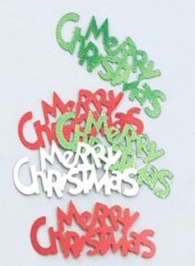 Creative Converting Shaped Confetti, Multi Colored Merry Christmas, Red/Green/Silver, Red/Green/Silver - Image 1