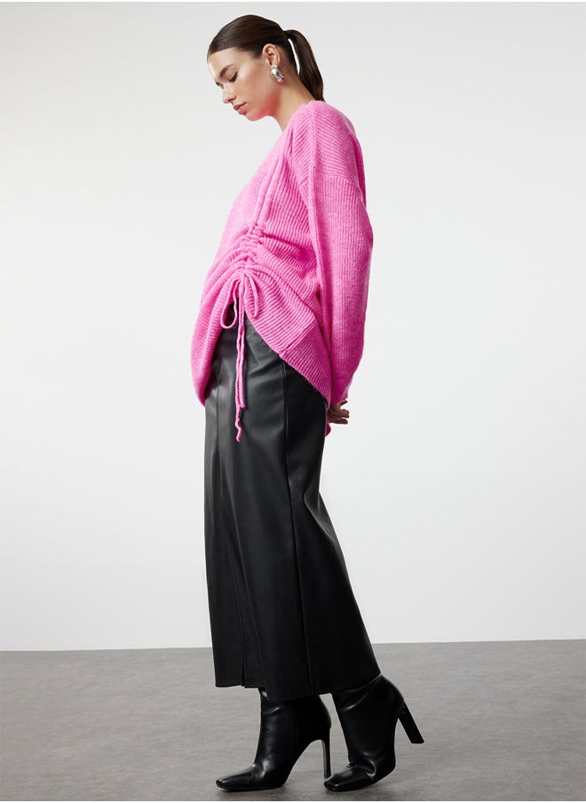 trendyol Pink Selanik Knitted Smock Detailed Knitwear Sweater TCTAW25AK00001  - Image 2