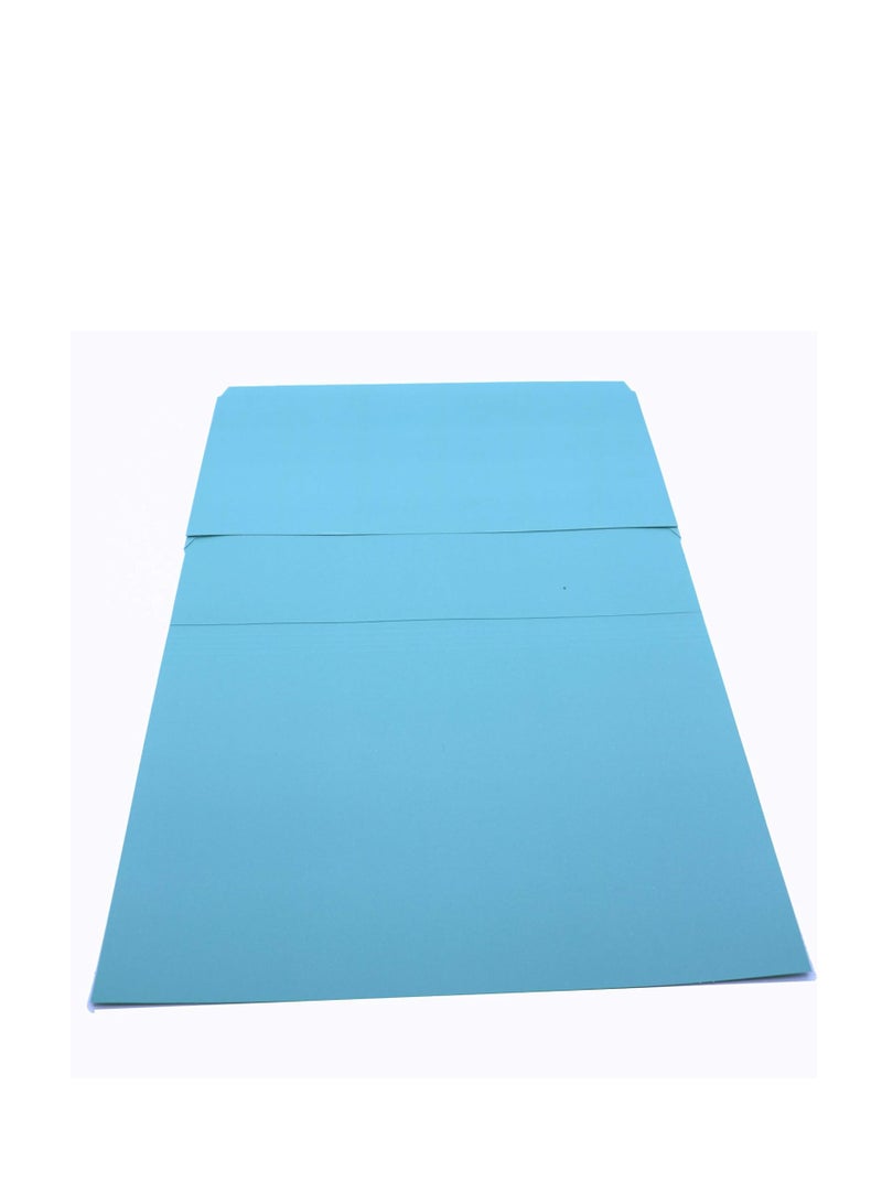 MODEST DOCUMENT WALLET FOLDER FULL FLAP/COVER F4 300GSM BLUE MS329-10PCS - Image 1
