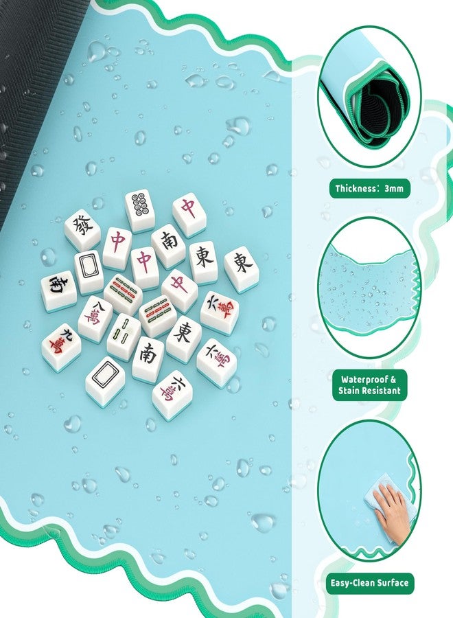 Jolitac Mahjong Mat 33x33 Inch Hand-Painted Style Rubber Mat - Image 4