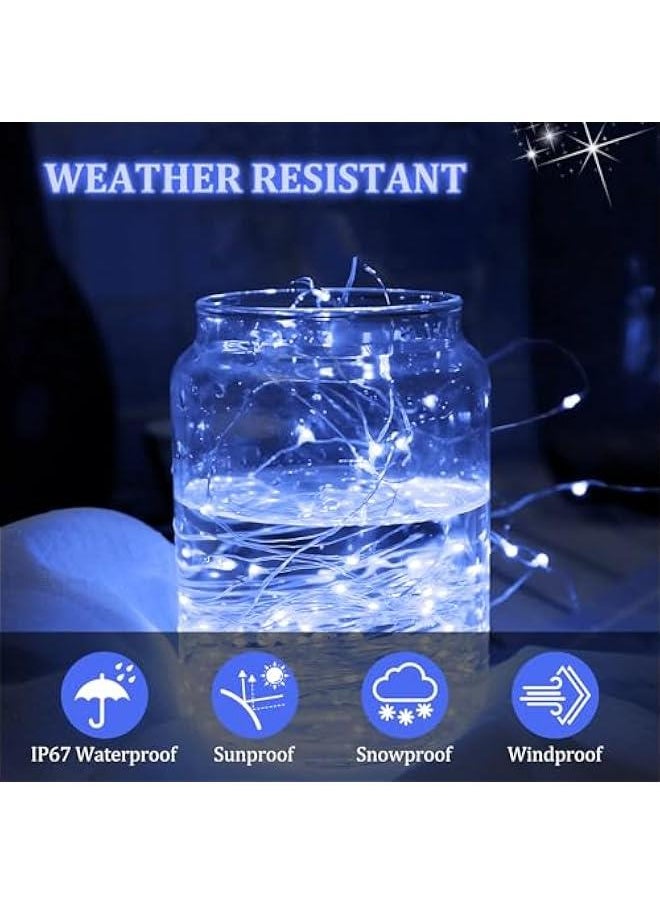 لغة سلسلة أضواء LED لغرفة النوم، 100 ضوء LED أبيض مقاوم للماء، أضواء جنيات LED ثابتة/ومضيئة، سلسلة أضواء داخلية وخارجية، أضواء LED للإضاءة والتزيين في الفعاليات، أضواء تزيين رمضان، إضاءة رمضان (10م/32.81 قدم)  - Image 4