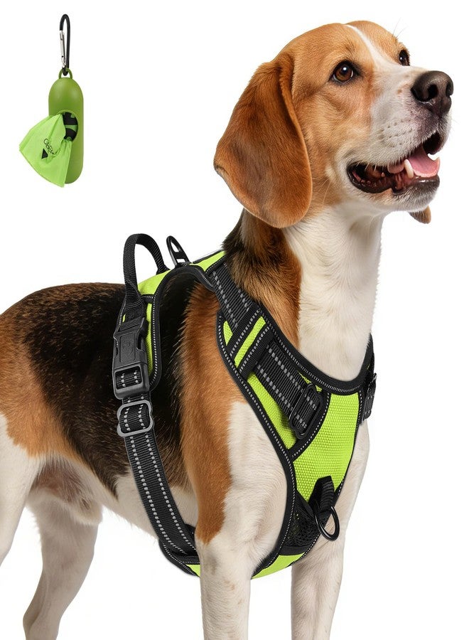 Joytale No Pull Dog Harness Medium Sized Dog, Reflective Pet Vest with Front Clip, Adjustable Soft Padded Harnesses with Easy Control Handle for Training and Walking, Green, M - Image 1