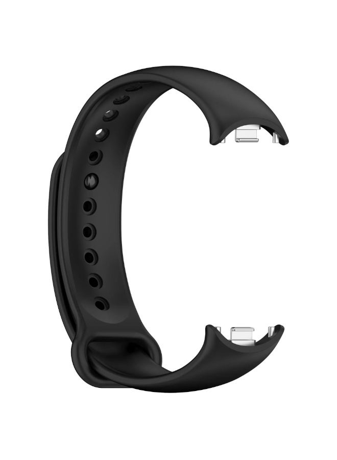 سوار متوافق مع سوار Xiaomi Mi Band 9 / Xiaomi Mi Band 8، حزام بديل من السيليكون الصديق للبشرة، أساور رياضية قابلة للتعديل للنساء والرجال (أسود) - Image 3