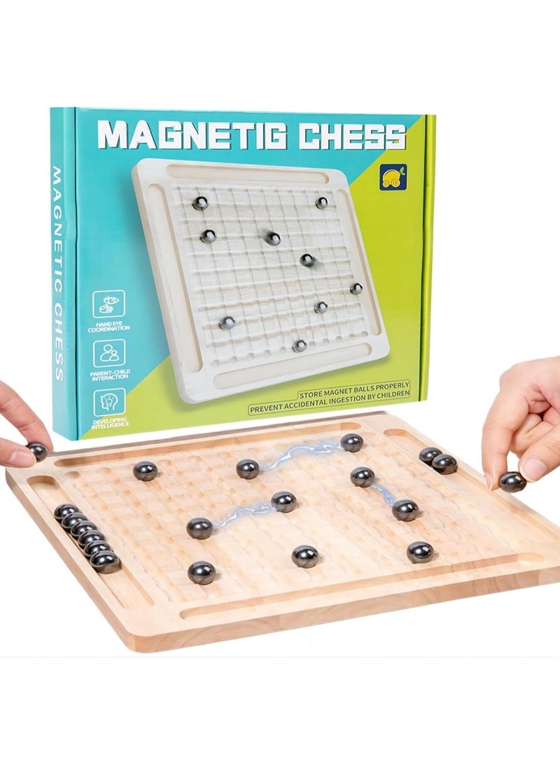 Magnetic Chess Set With Wooden Board For Kids Adults, 2024 New Version Magnetic Slate Game Fun Interactive Tabletop Game Family Party Board Game (Magnetic Chess Game - Style B) - Image 1
