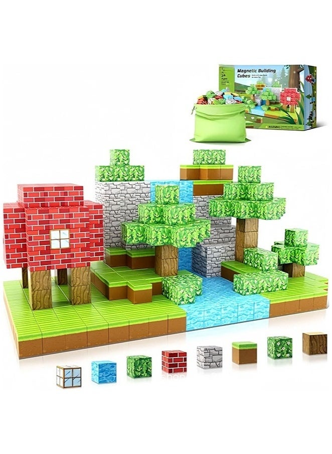 XiuWoo Magnetic Blocks Build Magnet Magic Portal Set, Magnetic Tiles 2cm Building Blocks Toddler Toys STEM Sensory Outdoor Toys Creative Kids Games Kids Toys 100 PCS for 3+ Year Old Boys & Girls, - Image 2