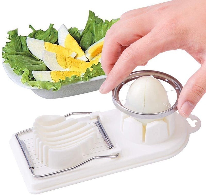 Alexvyan Egg Slicer, Egg Cutter, Egg Slicer for Hard Boiled Eggs Quickly and Effectively, 2 in 1 Stainless Steel Egg Slicer - Image 5