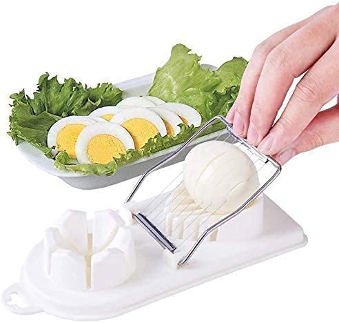 Alexvyan Egg Slicer, Egg Cutter, Egg Slicer for Hard Boiled Eggs Quickly and Effectively, 2 in 1 Stainless Steel Egg Slicer - Image 4