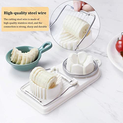 Alexvyan Egg Slicer, Egg Cutter, Egg Slicer for Hard Boiled Eggs Quickly and Effectively, 2 in 1 Stainless Steel Egg Slicer - Image 2