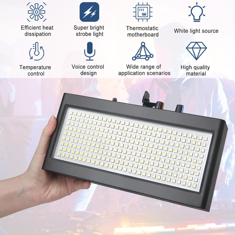 وي كان ضوء ديسكو ستروب LED، مع 270 لمبة LED فائقة السطوع لضوء الحفلات الستروب (أبيض) - Image 3