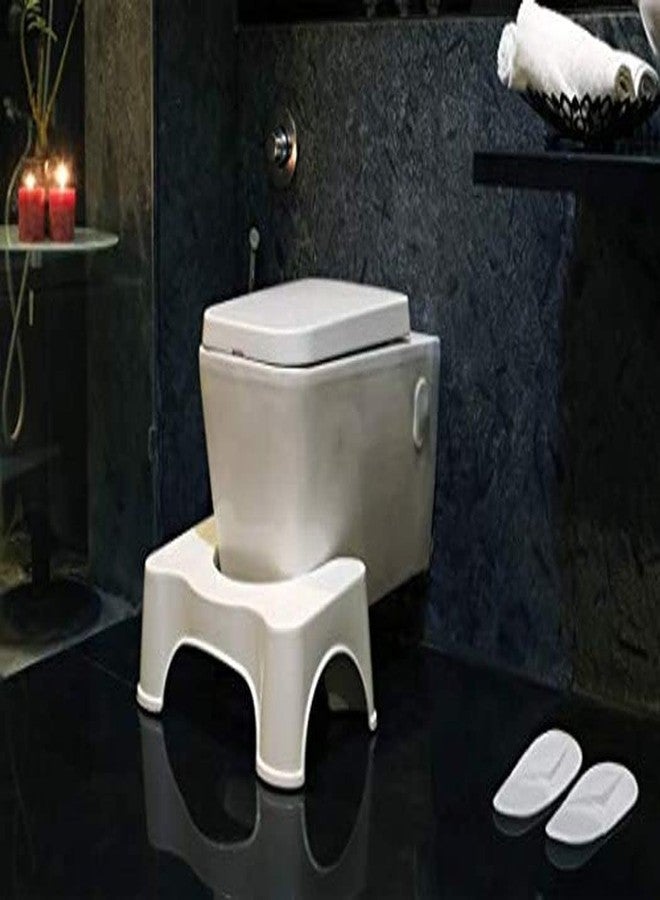 TECHNOWAYS SOLUTION Perfect Posture Plastic Squat Potty Step Stool for Western Toilet Scientific Angle, Anti-Slip, Anti-Constipation, 19 cm Height (White) - Image 3