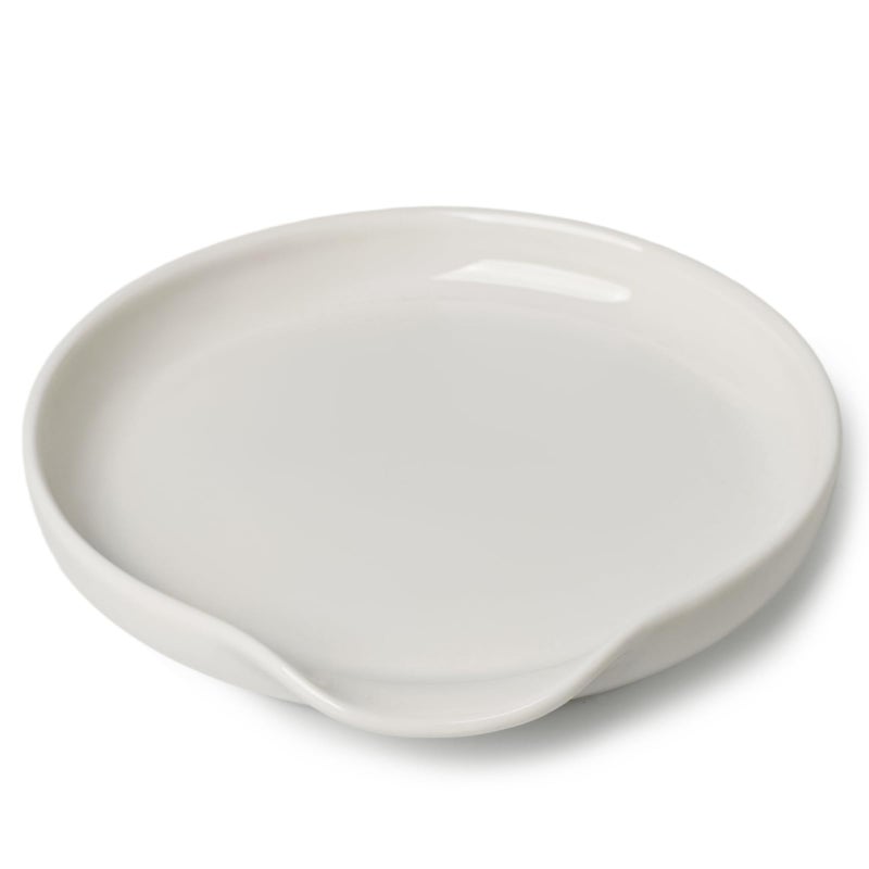 GDCZ Ceramic Spoon Rest for Stove Top 5 Inches Large Spoon Holder for kitchen Counter Coffee Spoon Rest Cooking Utensil Rest Kitchen Accessories Dishwasher Safe Set of 1White