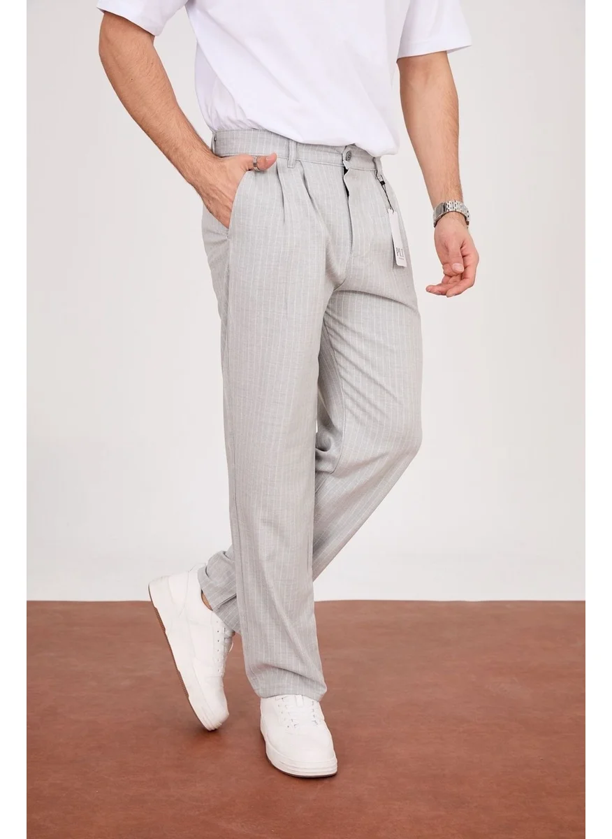 Cool Tarz Cool Style Pinstripe Baggy Fabric Trousers