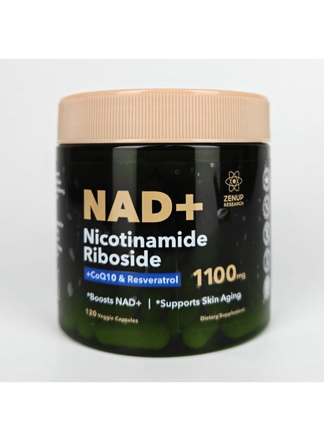 ZenUP مكمل NAD+ | 1100 ملغ نيكوتيناميد ريبوسيد ليبوزومي مع ريسفيراترول وكيرسيتين | مضاد للشيخوخة، طاقة خلوية، تركيز ذهني | 120 كبسولة - Image 2