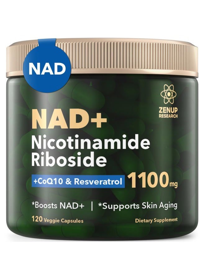 ZenUP مكمل NAD+ | 1100 ملغ نيكوتيناميد ريبوسيد ليبوزومي مع ريسفيراترول وكيرسيتين | مضاد للشيخوخة، طاقة خلوية، تركيز ذهني | 120 كبسولة - Image 1