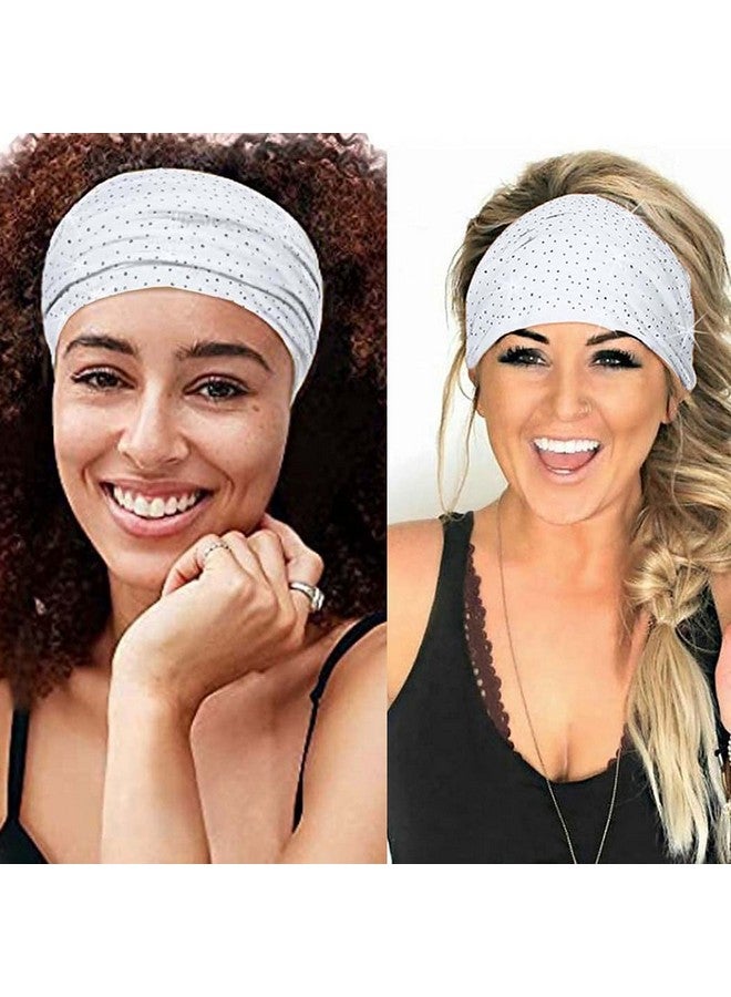 CAKURE Crystal Wide Headbands Rhinestone Head Bands Black Turban Headband Elastic African Head Wraps Sport Hair Bands For Women And Girls Pack Of 3 - Image 4