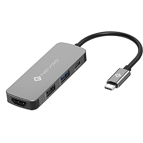 NOVOO 12in1 Pro USB C Multiport Hub Display Docking Station Laptop Docking Station with 2 HDMI VGA 4 USB SD/TF for MacBook/Dell/Surface/HP/Lenovo Laptops, Dark Grey, (NVHUBSN12PLX) - Image 1