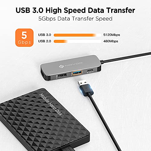 NOVOO 12in1 Pro USB C Multiport Hub Display Docking Station Laptop Docking Station with 2 HDMI VGA 4 USB SD/TF for MacBook/Dell/Surface/HP/Lenovo Laptops, Dark Grey, (NVHUBSN12PLX) - Image 5