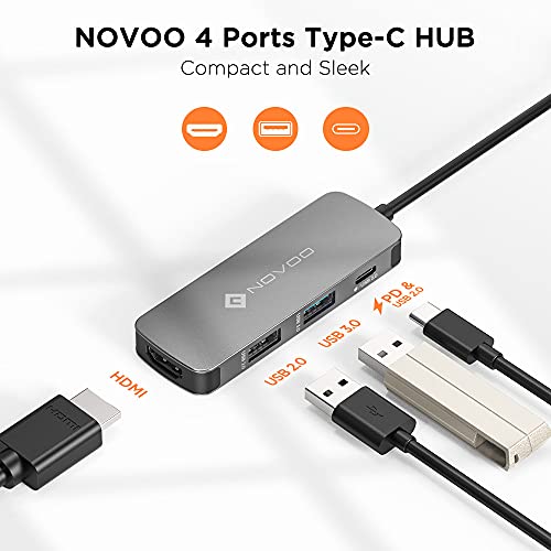 NOVOO 12in1 Pro USB C Multiport Hub Display Docking Station Laptop Docking Station with 2 HDMI VGA 4 USB SD/TF for MacBook/Dell/Surface/HP/Lenovo Laptops, Dark Grey, (NVHUBSN12PLX) - Image 2