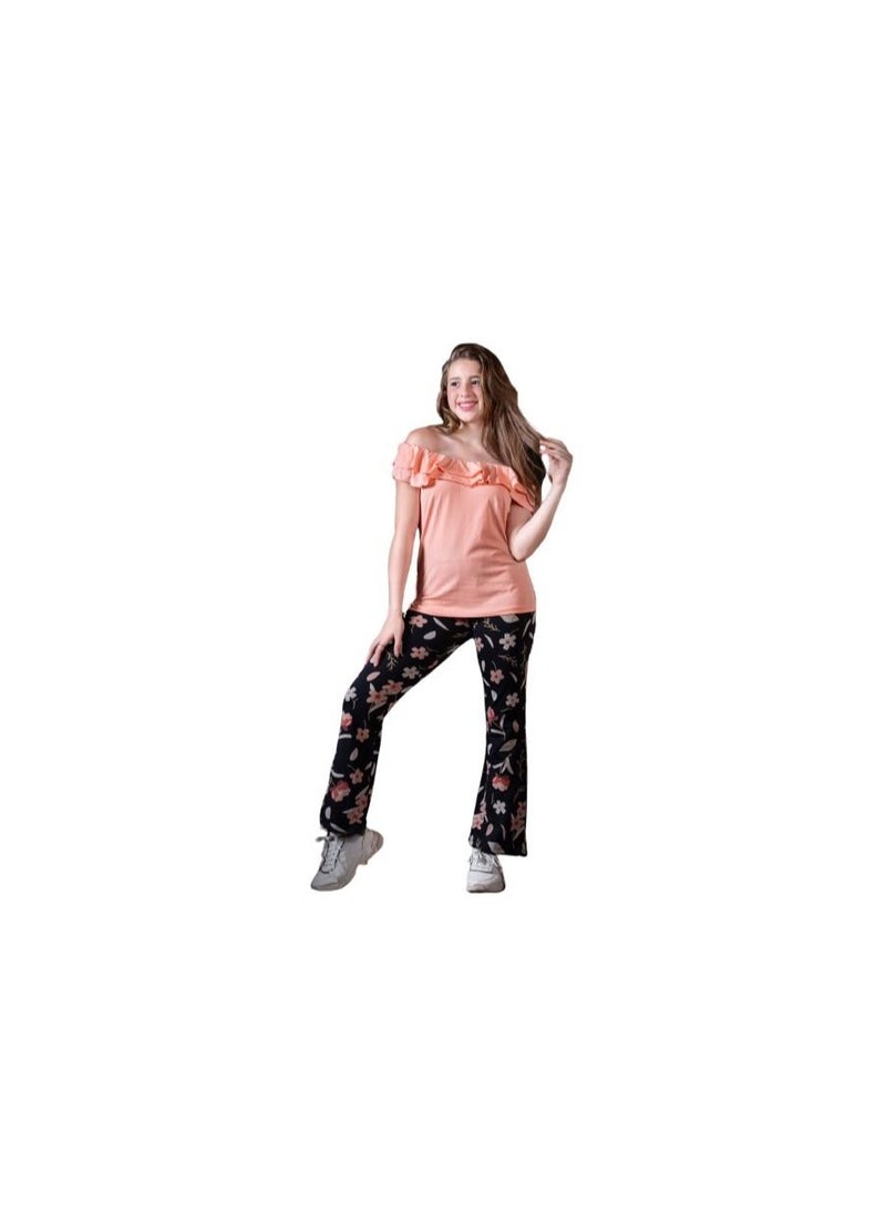Generic - Girls' set consisting of Simon's T-shirt and decorated black pants - Image 1