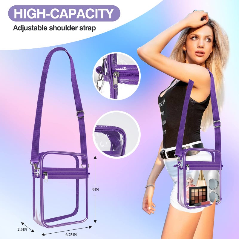 BanYakong Clear Bag Stadium Approved, Crossbody Bag Purse Adjustable Strap Shoulder Bags for Concerts Festival Sports Events,Common to men and women - Image 4