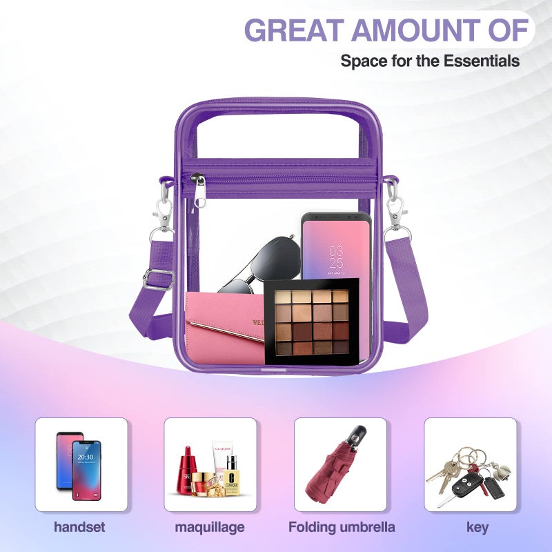 BanYakong Clear Bag Stadium Approved, Crossbody Bag Purse Adjustable Strap Shoulder Bags for Concerts Festival Sports Events,Common to men and women - Image 5