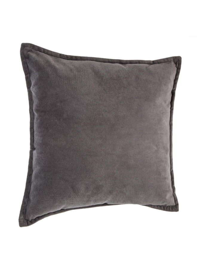 atmosphera Lilou High Quality Square Shaped Cushion Dark Grey 45 x 45cm 146200L - Image 1